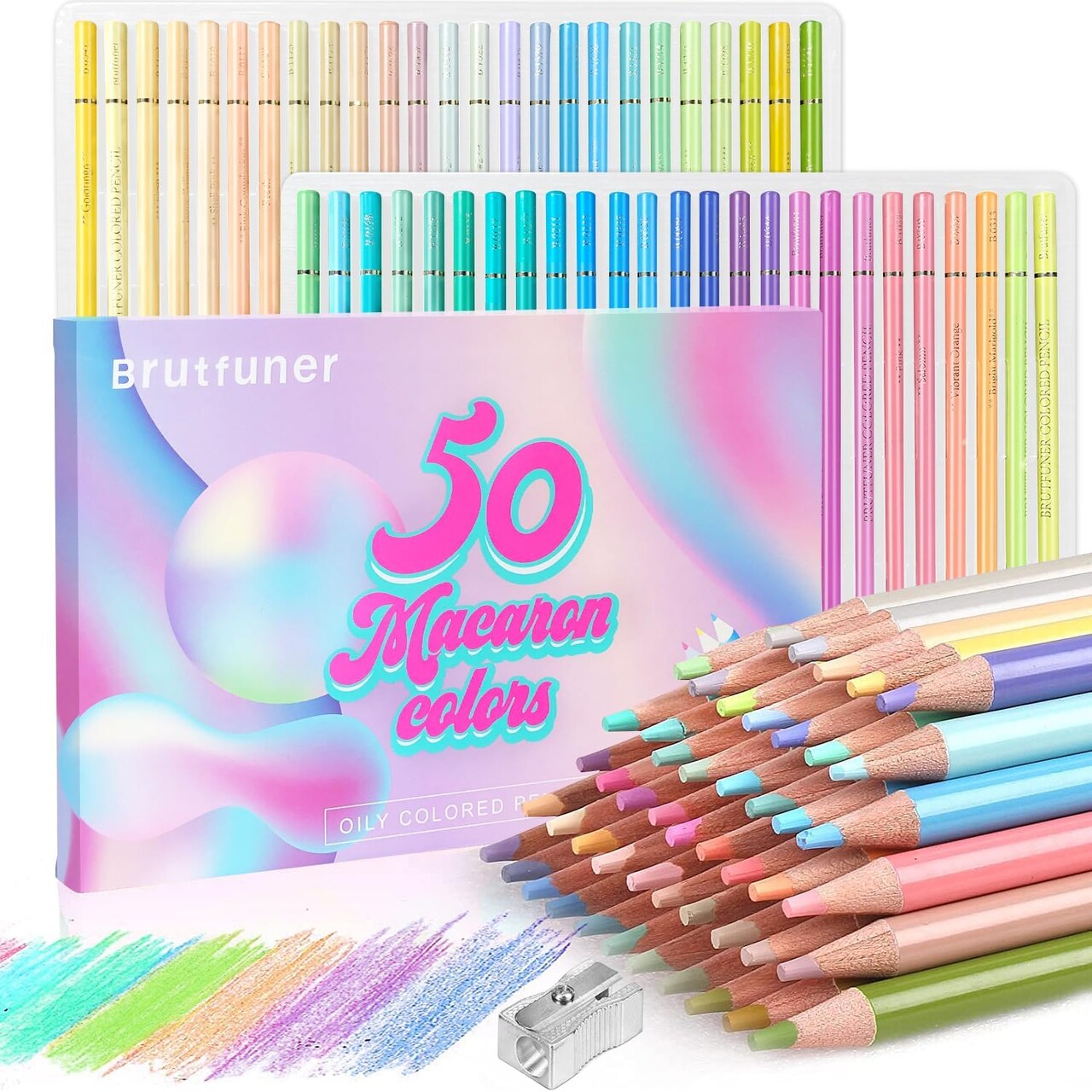 50 Macaron Pastel Colored Pencils Professional Soft Core for Adults Kids Beginners Sketching Shading